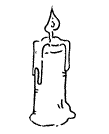 Line drawing of a candle
