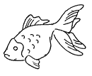 Line drawing of goldfish